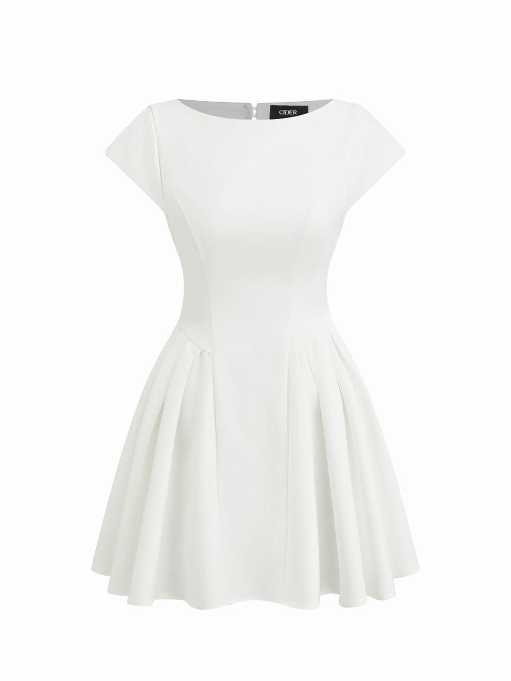 NWT Cider White Boatneck Fit-and-Flare Mini Dress Size 4 Grad, Wedding, Party